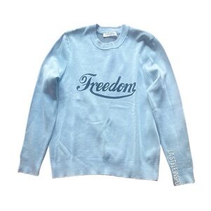 Sandro Blue Crewneck Sweater Soft Knit Casual Size Large